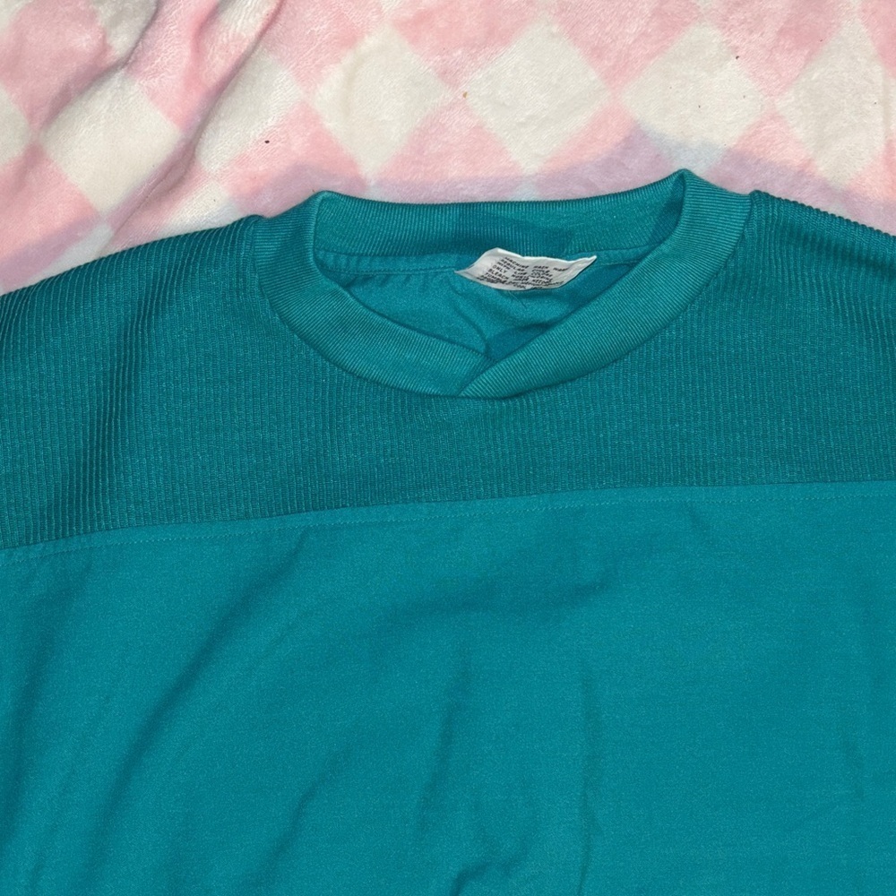 Teal Long Sleeve vintage bonjour  Sweater - Picture 5 of 8